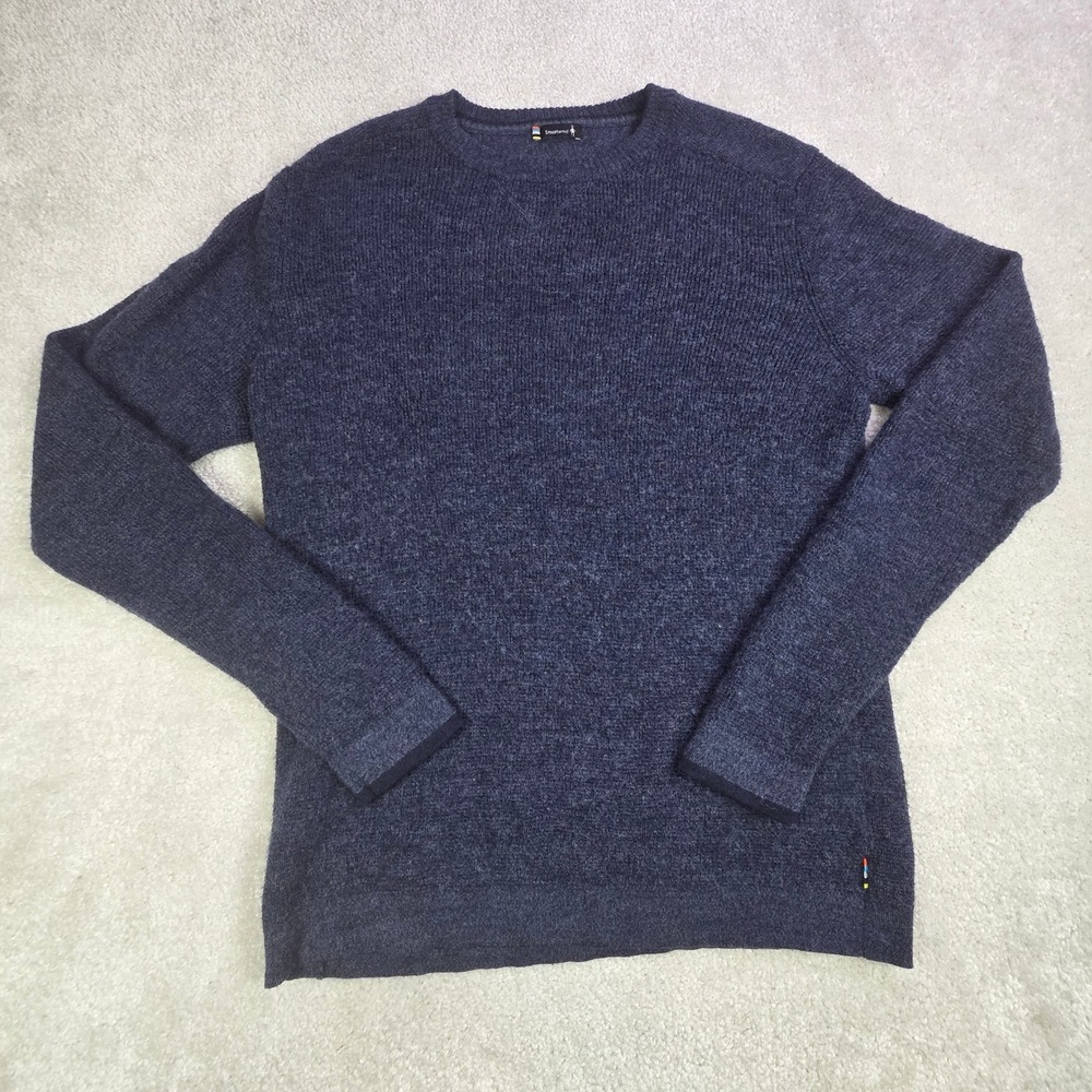 Smartwool Mens Merino Wool Blend Crew Neck Sweater‎ Navy Blue Large
